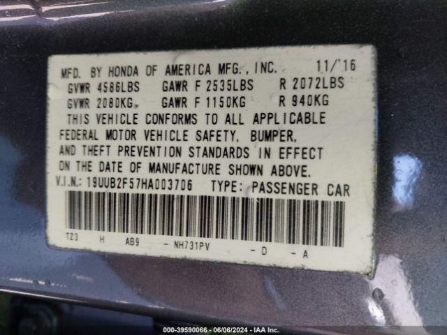 19UUB2F57HA003706 Acura Tlx Technology Package