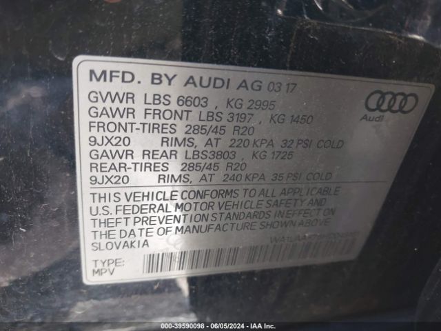 WA1LAAF75HD048161 Audi Q7 3.0t Premium