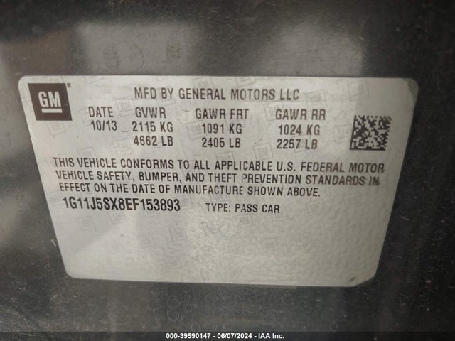 Chevrolet Malibu 2lz 2014 1G11J5SX8EF153893 Image 9