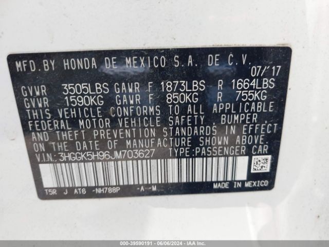 3HGGK5H96JM703627 Honda Fit Ex-l