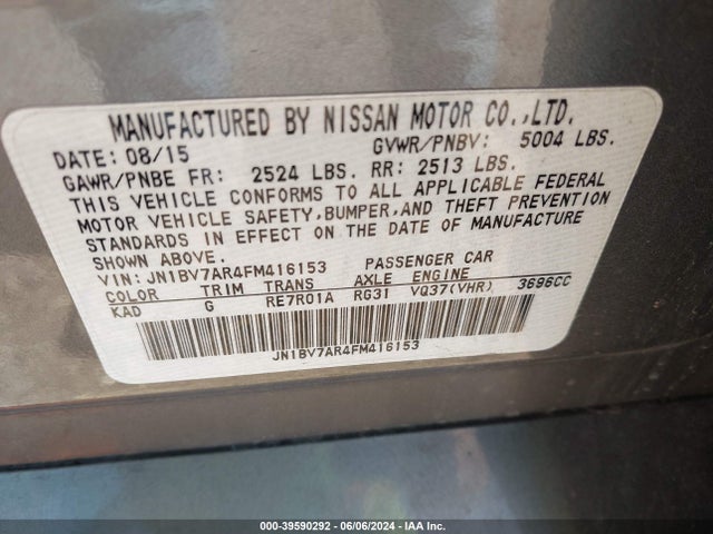JN1BV7AR4FM416153 Infiniti Q50 Premium