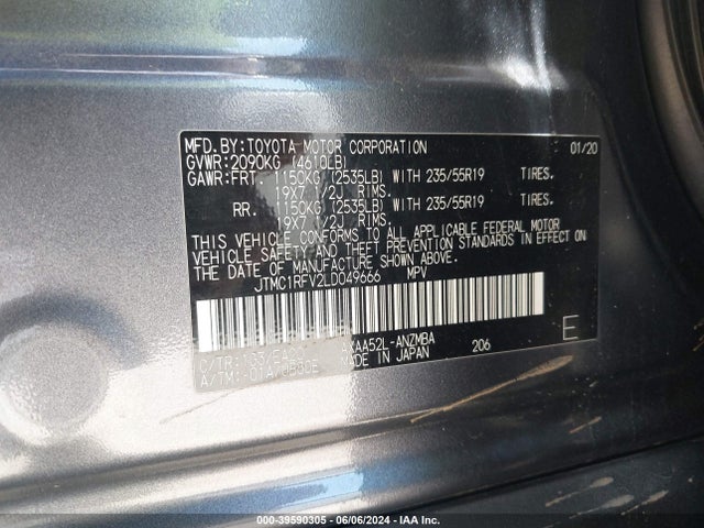Toyota Rav4 Xle Premium 2020 JTMC1RFV2LD049666 Image 9