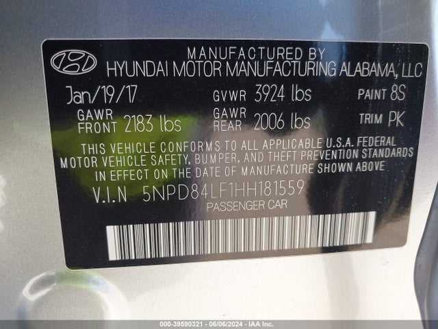 Hyundai ELANTRA SE 2017 5NPD84LF1HH181559 Image 9