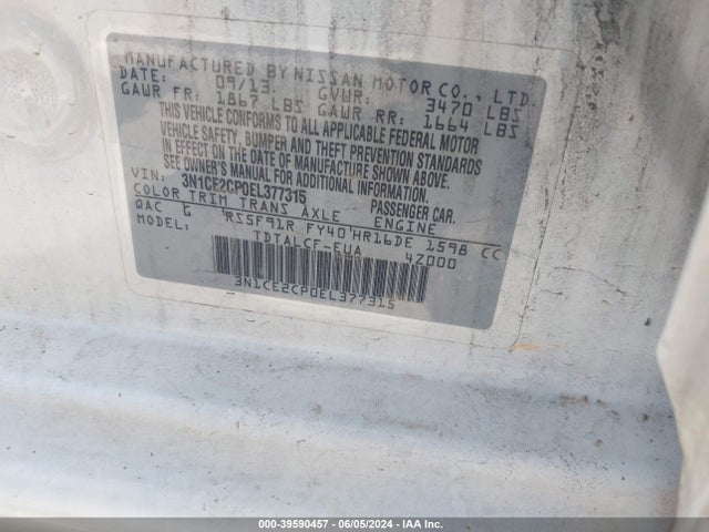 Nissan Versa Note S (sr) 2014 3N1CE2CP0EL377315 Image 9