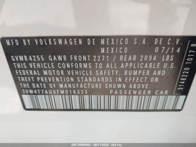 3VW4T7AU9FM016333 Volkswagen Golf Gti 2.0t Autobahn 4-door