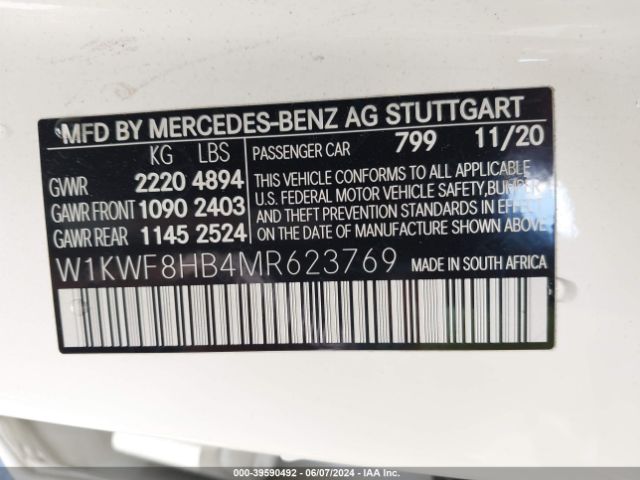 W1KWF8HB4MR623769 Mercedes-Benz Amg C 63 S