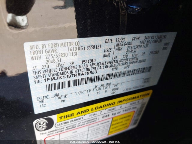 Ford Expedition Xlt Max 2024 1FMJK1J87REA19553 Image 9