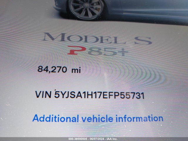 5YJSA1H17EFP55731 Tesla Model S P85