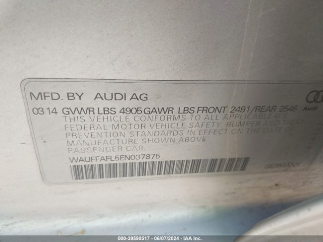 WAUFFAFL5EN037875 Audi A4 2.0t Premium