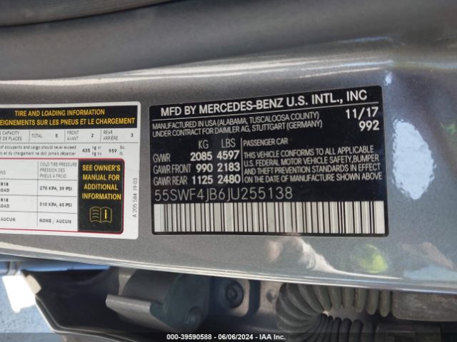 55SWF4JB6JU255138 Mercedes-Benz C 300