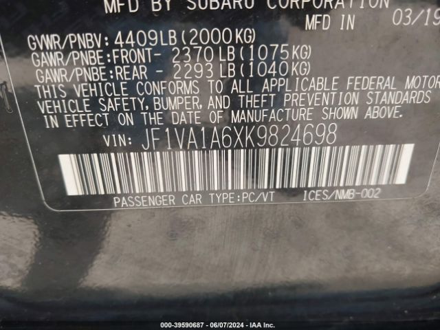 JF1VA1A6XK9824698 Subaru WRX