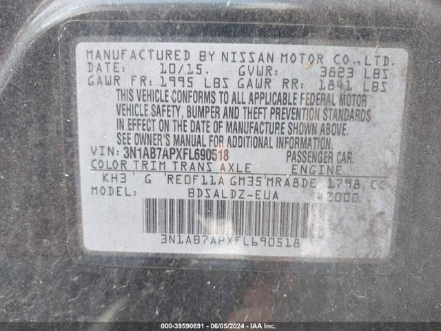 Nissan SENTRA SV 2015 3N1AB7APXFL690518 Image 9