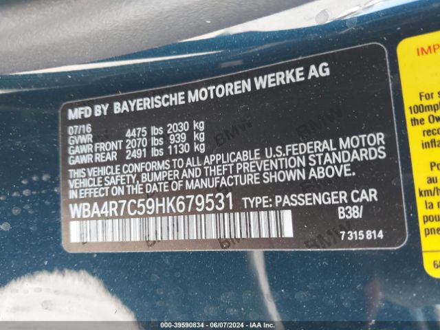 WBA4R7C59HK679531 BMW 430I