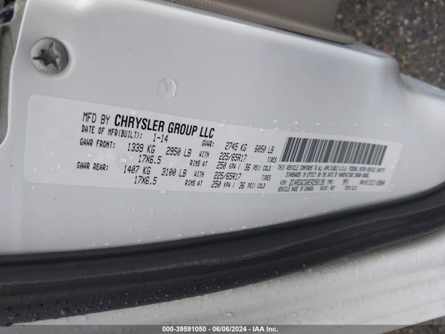 Dodge Grand Caravan Sxt 30th Anniversary 2014 2C4RDGCG0ER258139 Image 9