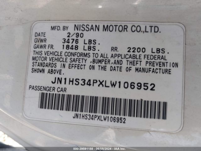 1990 NISSAN 240SX JN1HS34PXLW106952 Photo 8