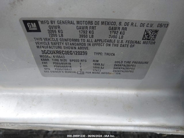 Chevrolet Silverado 1500 2lt 2014 3GCUKREC0EG120239 Image 9