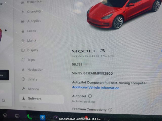 5YJ3E1EA8MF052800 Tesla Model 3 Standard Range Plus Rear-wheel Drive