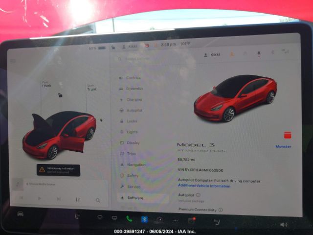 5YJ3E1EA8MF052800 Tesla Model 3 Standard Range Plus Rear-wheel Drive