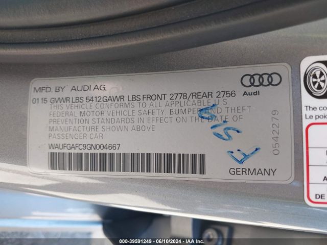 WAUFGAFC9GN004667 Audi A6 3.0t Premium Plus