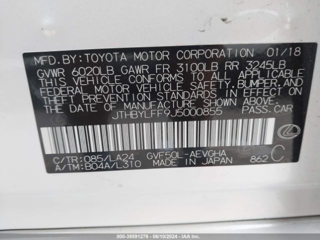 2018 LEXUS LS 500H JTHBYLFF9J5000855 Photo 8