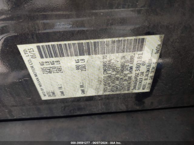 1N4AA6AP0GC380181 Nissan Maxima 3.5 Platinum/3.5 S/3.5 Sl/3.5 Sr/3.5 Sv