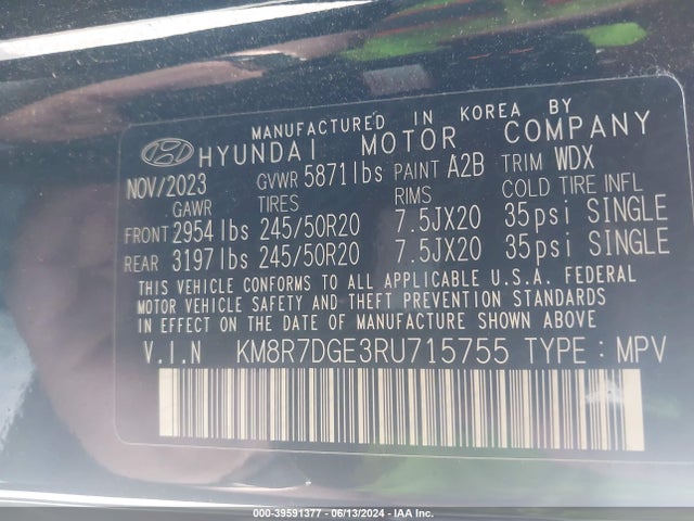Hyundai Palisade Calligraphy 2024 KM8R7DGE3RU715755 Image 9