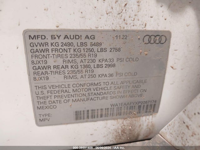 WA1EAAFYXP2057174 Audi Q5 Premium Plus 45 Tfsi S Line Quattro