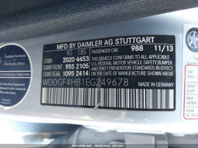 WDDGF4HB1EG249678 Mercedes-Benz C 250 Luxury/sport