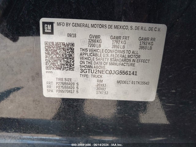 GMC Sierra 1500 Slt 2018 3GTU2NEC0JG556141 Image 9