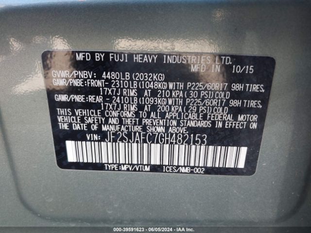 JF2SJAFC7GH482153 Subaru Forester 2.5i Premium