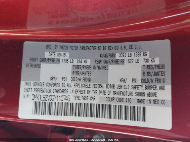 3MYDLBZV0GY110745 Scion IA