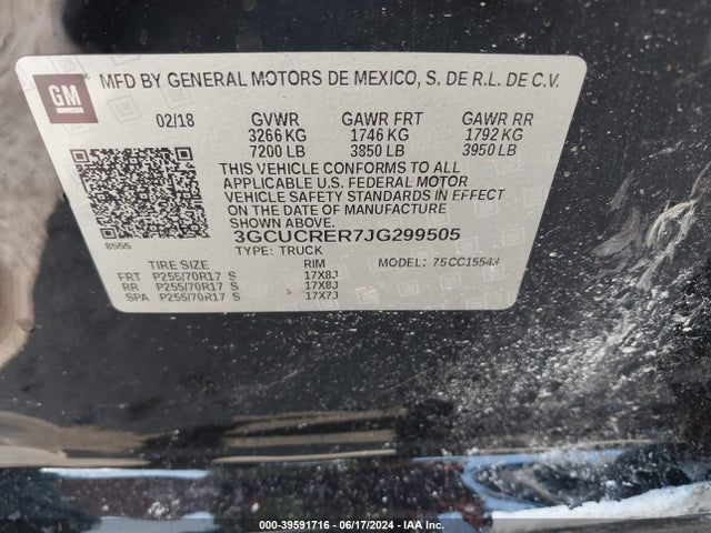 Chevrolet Silverado 1500 1lt 2018 3GCUCRER7JG299505 Image 9