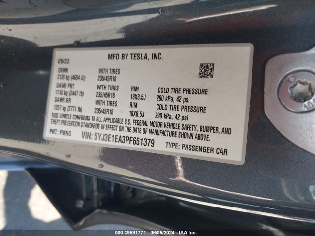 2023 TESLA MODEL 3 5YJ3E1EA3PF651379 Photo 8