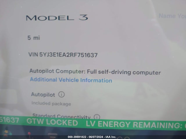 2024 TESLA MODEL 3 5YJ3E1EA2RF751637 Photo 6