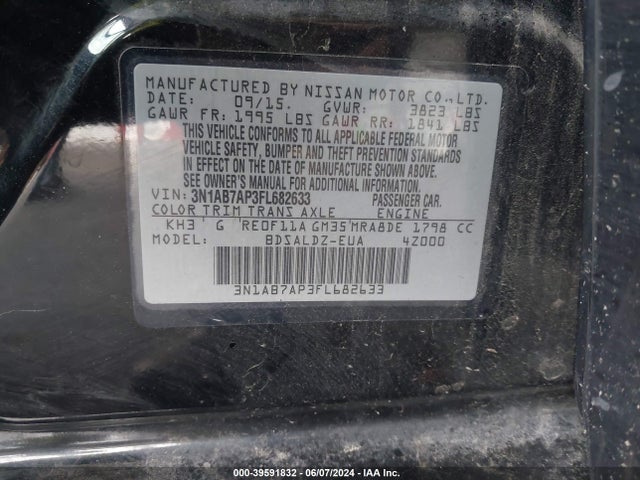 Nissan SENTRA SV 2015 3N1AB7AP3FL682633 Image 9