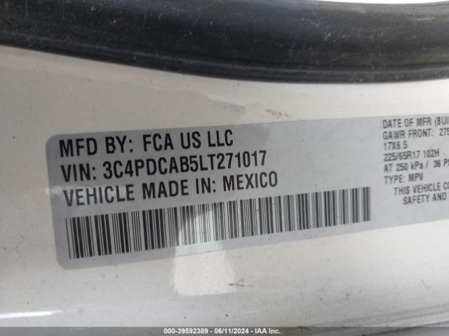 3C4PDCAB5LT271017 Dodge Journey Se Value