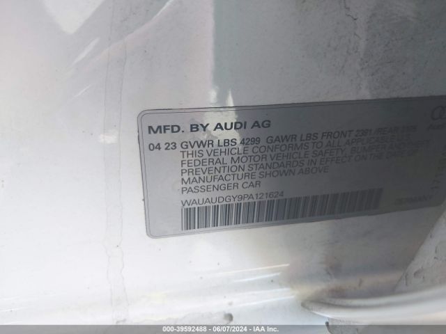 WAUAUDGY9PA121624 Audi A3 Premium 40 Tfsi Front-wheel Drive S Tronic