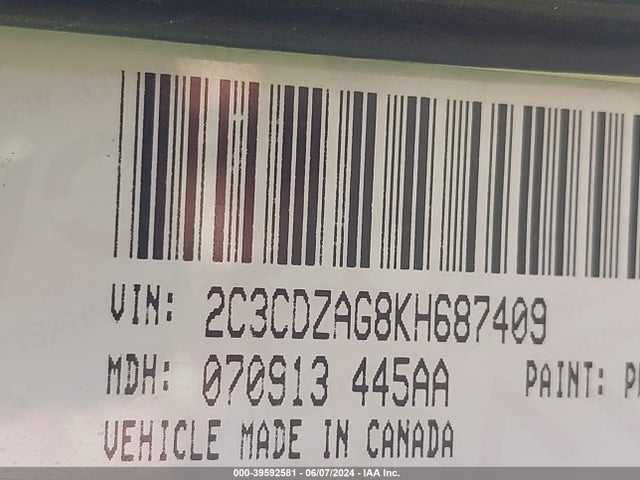 Dodge Challenger Sxt 2019 2C3CDZAG8KH687409 Image 9