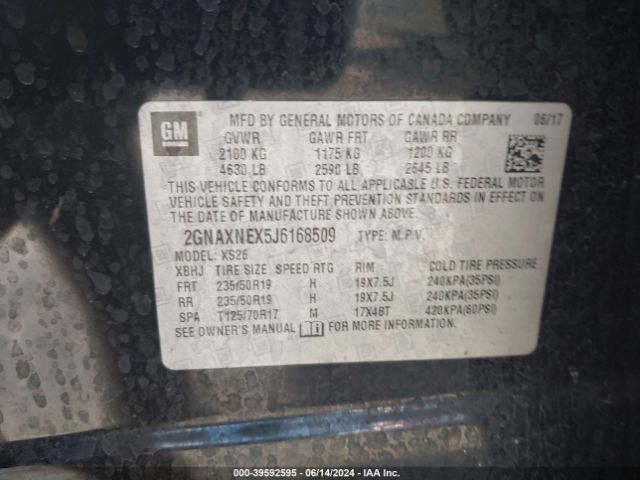 2GNAXNEX5J6168509 Chevrolet Equinox Premier