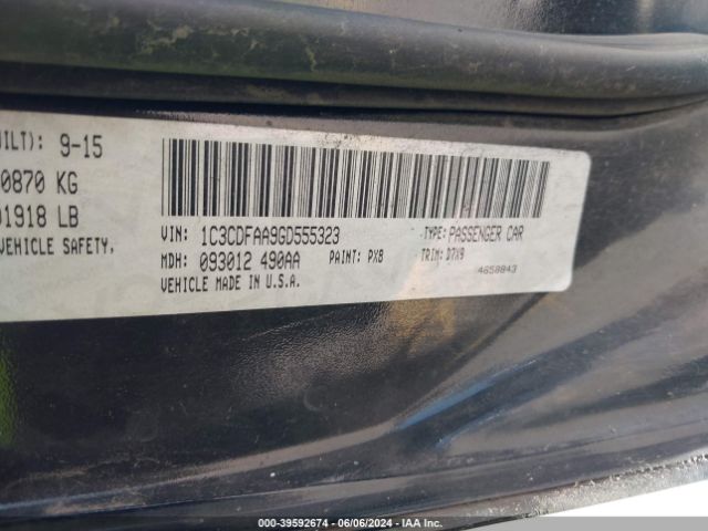 1C3CDFAA9GD555323 Dodge DART SE