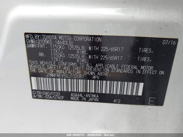Toyota Rav4 Xle 2016 JTMRFREV5GJ102087 Image 9