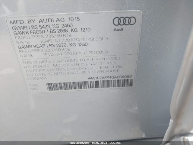WA1L2AFP4GA068088 Audi Q5 2.0t Premium