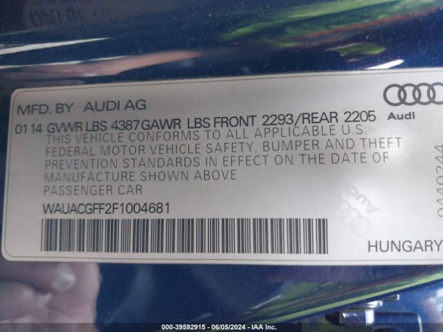 WAUACGFF2F1004681 Audi A3 1.8t Premium