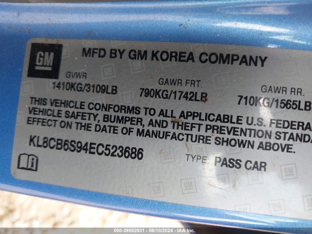 Chevrolet Spark Ls Auto 2014 KL8CB6S94EC523686 Image 9