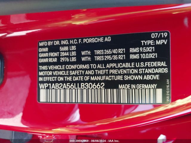 WP1AB2A56LLB30662 Porsche MACAN S