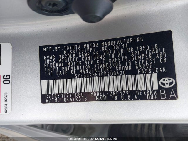 Toyota Corolla S 2015 5YFBURHE4FP200430 Image 9