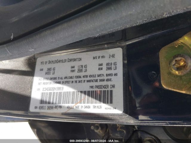 2002 CHRYSLER 300M 2C3HE66G92H199919 Photo 8