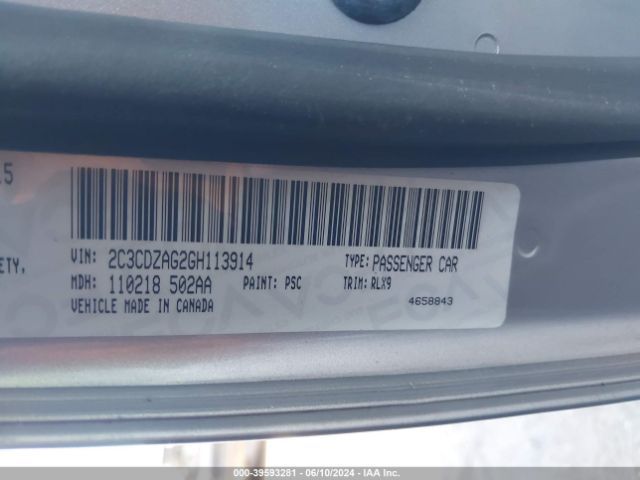 2C3CDZAG2GH113914 Dodge Challenger Sxt Plus