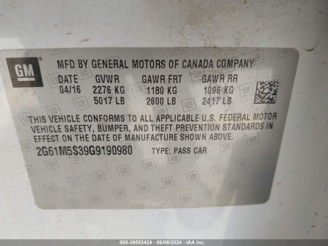 2G61M5S39G9190980 Cadillac Xts Luxury Collection