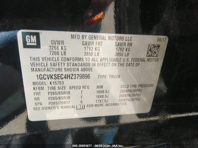 Chevrolet Silverado K1500 Ltz 2017 1GCVKSEC4HZ379896 Image 9
